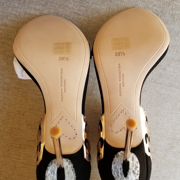 NIB Sophia Webster Black Rose Gold Evangeline Pump - Picture 5 of 8